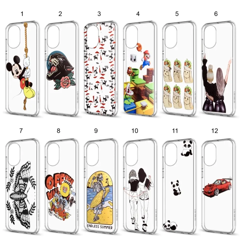 Чехол Huawei Honor 50 TPU 1.0mm прозрачный с принтами