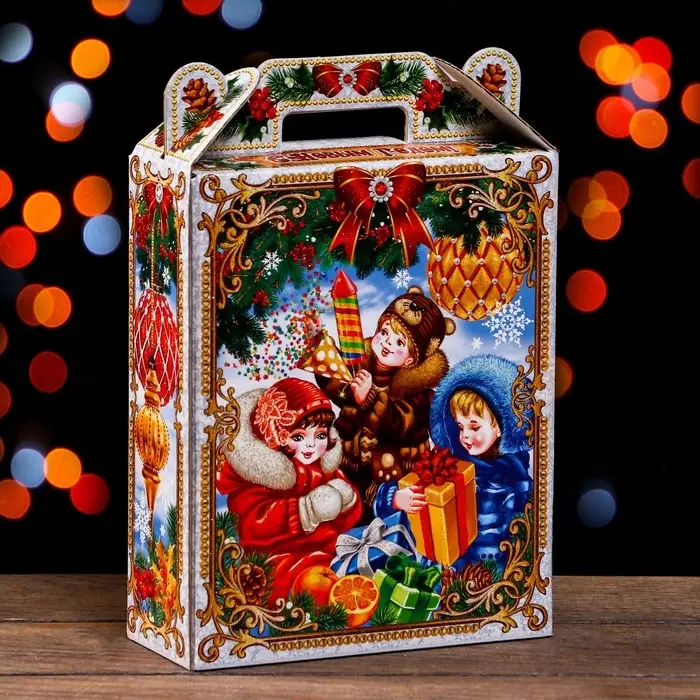 Подарочная коробка Подарочная коробка "Дети" в белом 16,8 х 7 х 25 см