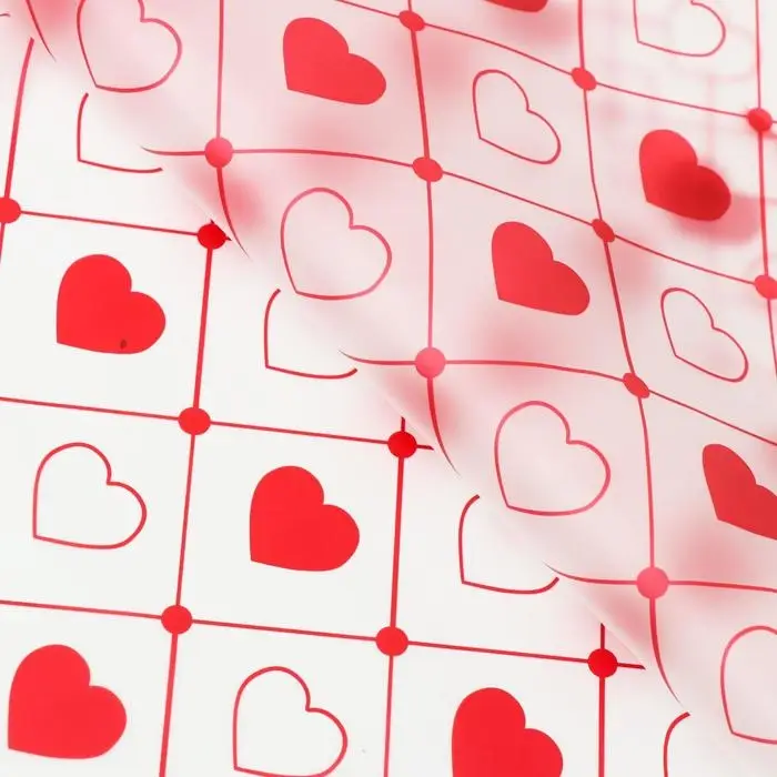 Пленка матовая Пленка матовая "Сердца", 58*58 см, красный
