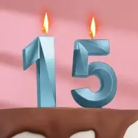 Свеча в торт юбилейная «Грань» (набор 2 в 1), цифра 15×51, голубой металлик, 6.5 см Свеча в торт юбилейная «Грань» (набор 2 в 1), цифра 15×51, голубой металлик, 6.5 см