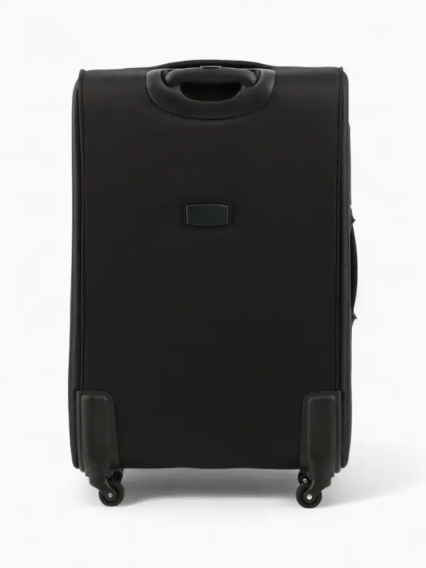 Чемодан 28 Чемодан 28", Текст, 47*29*77, отд на молнии, 2 нар/карм, увелич, код замок, 4 колеса, черный   10872