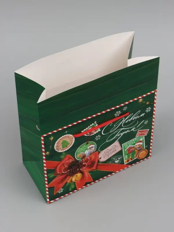 Пакет - коробка подарочная &laquo;С Новым годом&raquo;, 23&times;18&times;11 см