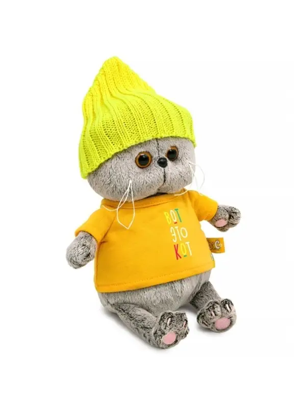 Мягкая игрушка &laquo;Кот Басик BABY в футболке и шапке&raquo;, 20 см