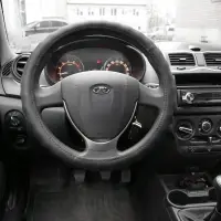 Оплетка на руль (нат. кожа) AVS GL-165L-B (размер L, черный) - Серия "Classic"