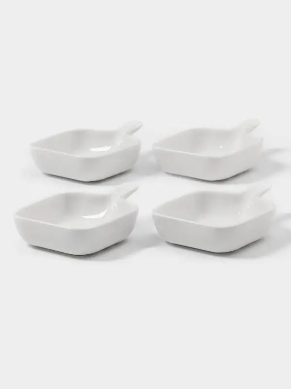 Набор соусников с ручкой Набор соусников с ручкой "Сковорода", 4шт 10,5х7,2х2,2 см, цвет белый