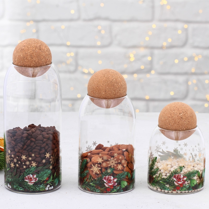 Банка для хранения новогодняя Дорого внимание «Зимние истории», стекло, 800 мл