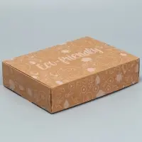 Коробка подарочная складная крафтовая, упаковка, «Eco-friendly», 21 х 15 х 5 см