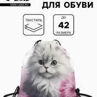 Мешок для обуви &laquo;Котёнок&raquo;, на стяжке, 36&times;0.5&times;42 см