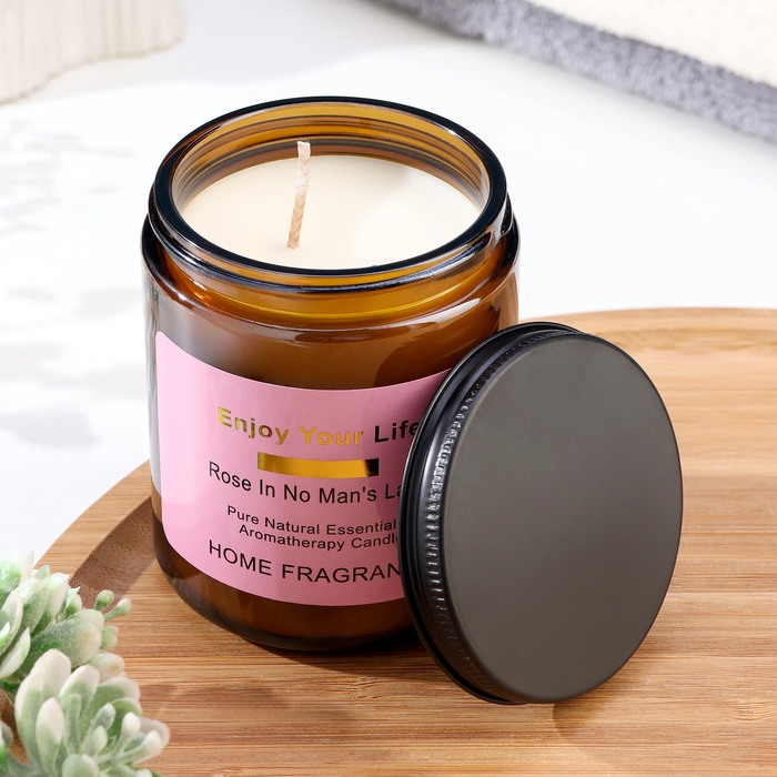 Свеча ароматическая в банке  Свеча ароматическая в банке "Роза", 7х9 см