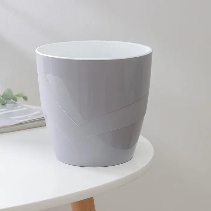 Кашпо для цветов со вставкой «Грация», 2 л, цвет серый