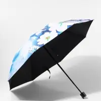 Зонт механический &laquo;Воздушные цветы&raquo;, эпонж, 4 сложения, 8 спиц, R=48/55 см, d=96 см, МИКС