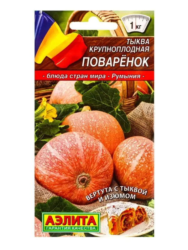 Семена Тыква крупноплая Поваренок Блюда стран мира, Ц/П,2 г Семена Тыква крупноплая Поваренок Блюда стран мира, Ц/П,2 г