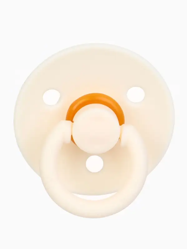 Соски-пустышки, от 0 мес., латекс, классические, в контейнере, набор из 2 шт., айвори/серо-зелёный, M&B