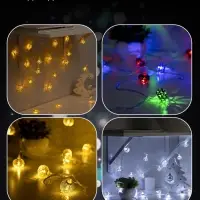 Гирлянда &laquo;Нить&raquo; 4 м с насадками &laquo;Колокольчик&raquo;, IP20, прозрачная нить, 20 LED, свечение белое, 8 режимов, 220 В