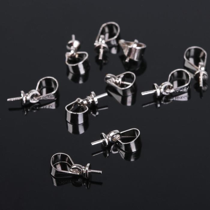 Держатель для кулона клеевой СМ-183 (набор 10 шт.), 10×5 мм, цвет серебро Держатель для кулона клеевой СМ-183 (набор 10 шт.), 10×5 мм, цвет серебро