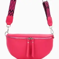 Сумка женская кросс-боди на молнии, 26&times;10&times;16 см, фуксия