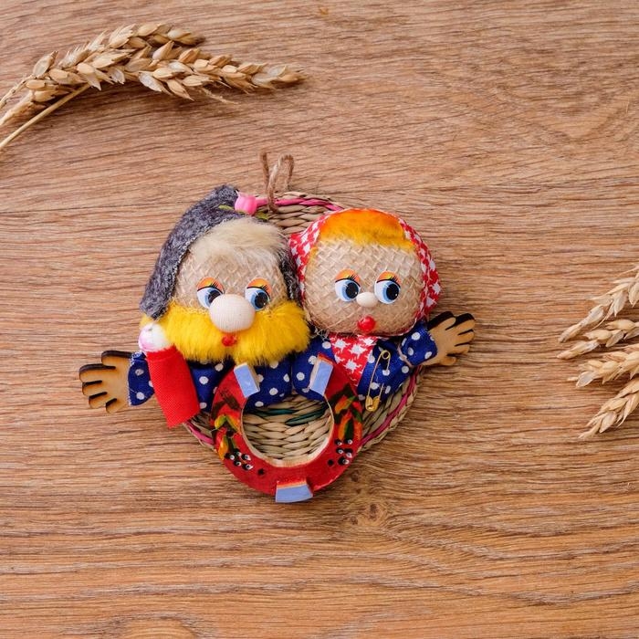 Оберег - панно «Неразлучники», 10х11х3 см, микс