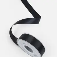 Лента атласная TEIRA, двухсторонняя, 25 мм, 25&plusmn;1 м, чёрная №0030