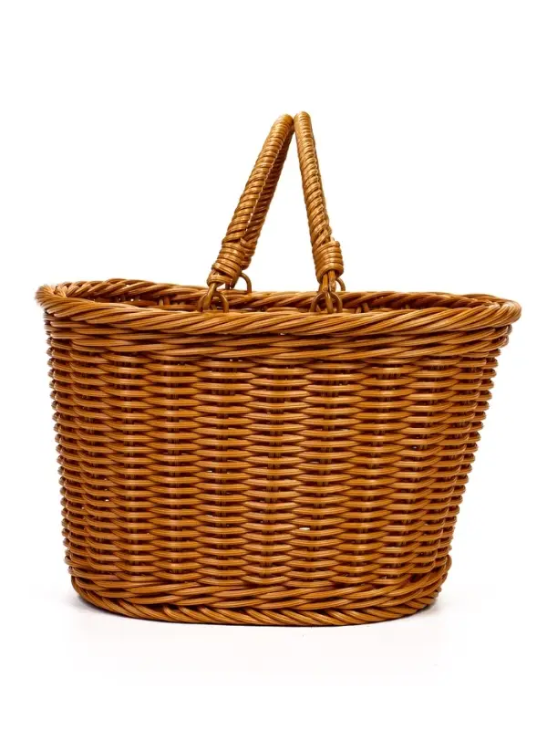 Корзина пластик 25 х 19 х 15 см, ручка17 см коричневый