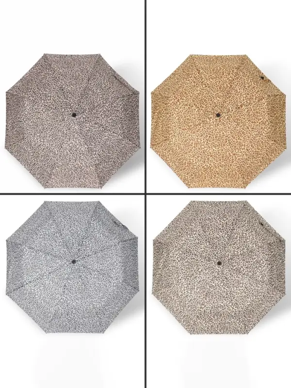 Зонт автоматический &laquo;Леопард&raquo;, эпонж, 3 сложения, 8 спиц, R=48/55 см, d=96 см, МИКС