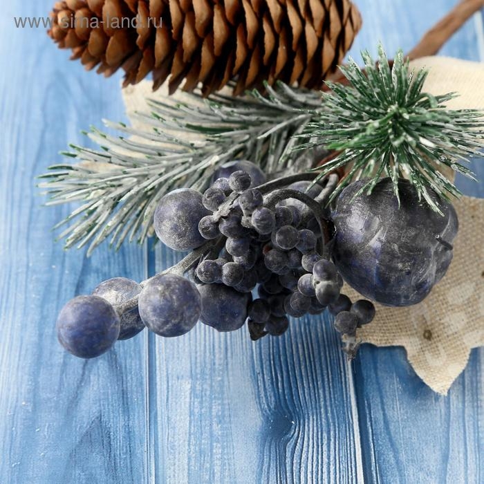 Декор  Декор "Зимнее очарование" шишка черника хвоя, 18 см