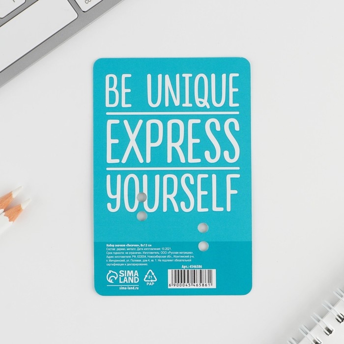 Набор значков «Лисички», 8 х 12 см