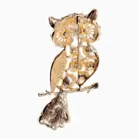 Брошь &laquo;Сова&raquo;, белая в золоте
