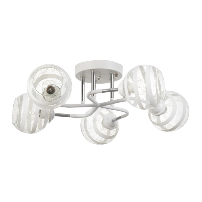 Люстра Люстра "Офелия" 5хЕ27 40Вт бело-хромовый 60х60х27 см BayerLux