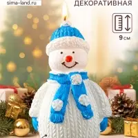 Свеча декоративная &laquo;Снеговик&raquo;, голубой