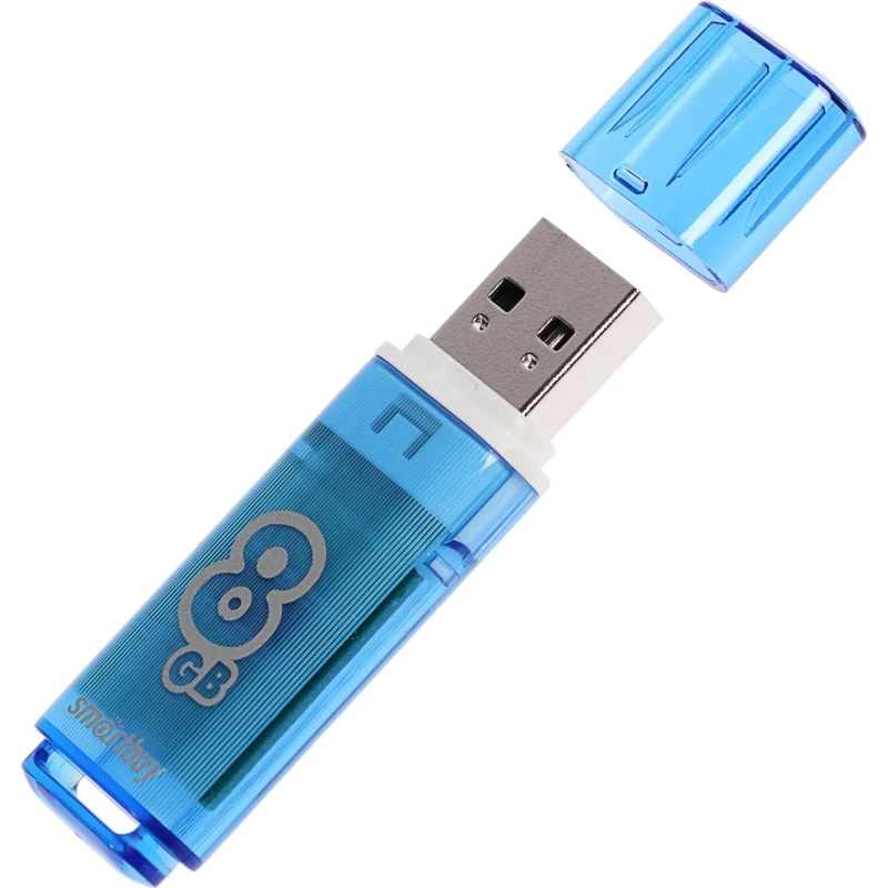 Флеш-память Smartbuy Glossy, 8Gb, USB 2.0, гол, SB8GBGS-B