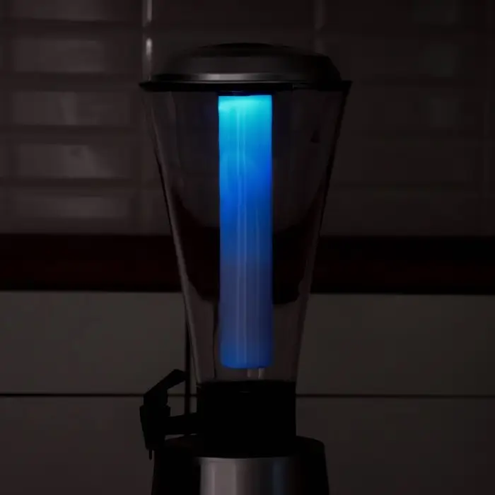 Башня пивная &laquo;Металлик&raquo;, 3 л, колба для льда, с подсветкой, 2 батарейки CR=2032, пластик, серебристая