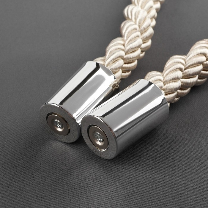 Подхват для штор «Шнур витой», d = 1,5 × 59 см, цвет молочный Подхват для штор «Шнур витой», d = 1,5 × 59 см, цвет молочный