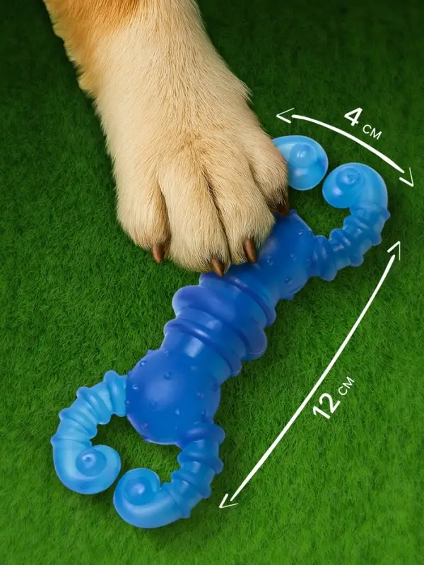 Жевательная игрушка для собак &laquo;Краб&raquo;, прозрачная, 12 см, TPR, голубая