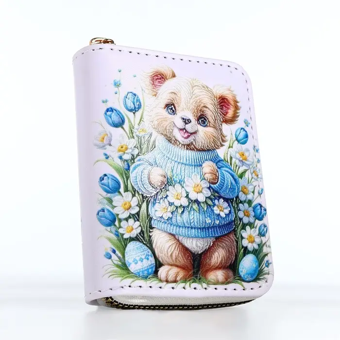 Кошелёк на молнии &laquo;Мишка&raquo;, детский, с принтом, белый