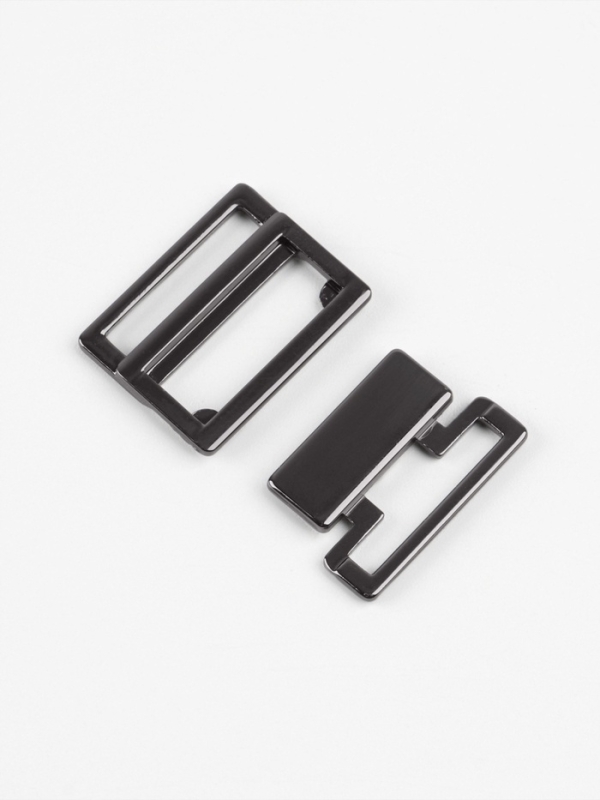 Застёжка для купальника металл 2,4*2,4см вн 20мм чёрный никель АУ Застёжка для купальника металл 2,4*2,4см вн 20мм чёрный никель АУ