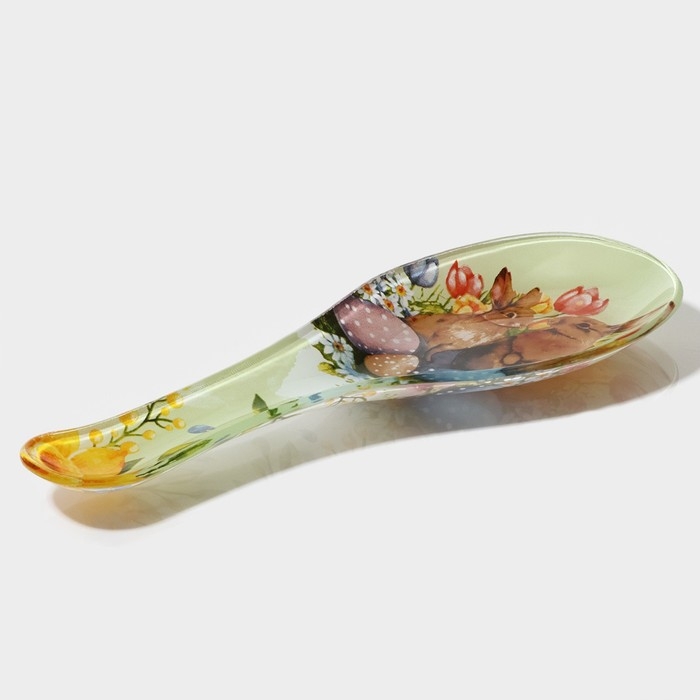 Подставка стеклянная под ложку Доляна «Акварель», 23,5×8,3×1,5 см Подставка стеклянная под ложку Доляна «Акварель», 23,5×8,3×1,5 см