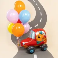 Воздушный шар фольгированный 3D 29" «Три Кота. Компот в машине»