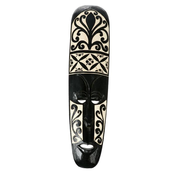 Маска настенная дерево Маска настенная дерево "Абориген с узором вензеля" 3х12х50 см