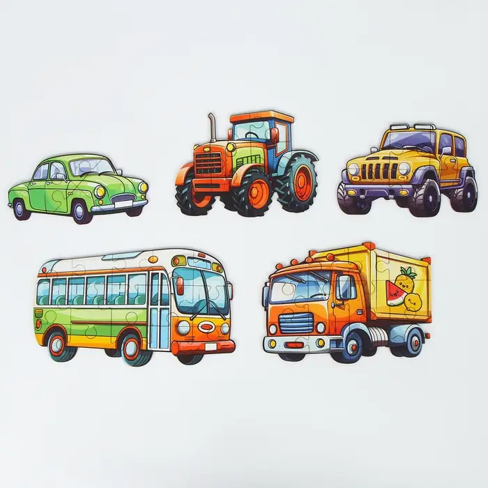 Макси - пазлы деревянные развивающие для малышей &laquo;Машинки&raquo;