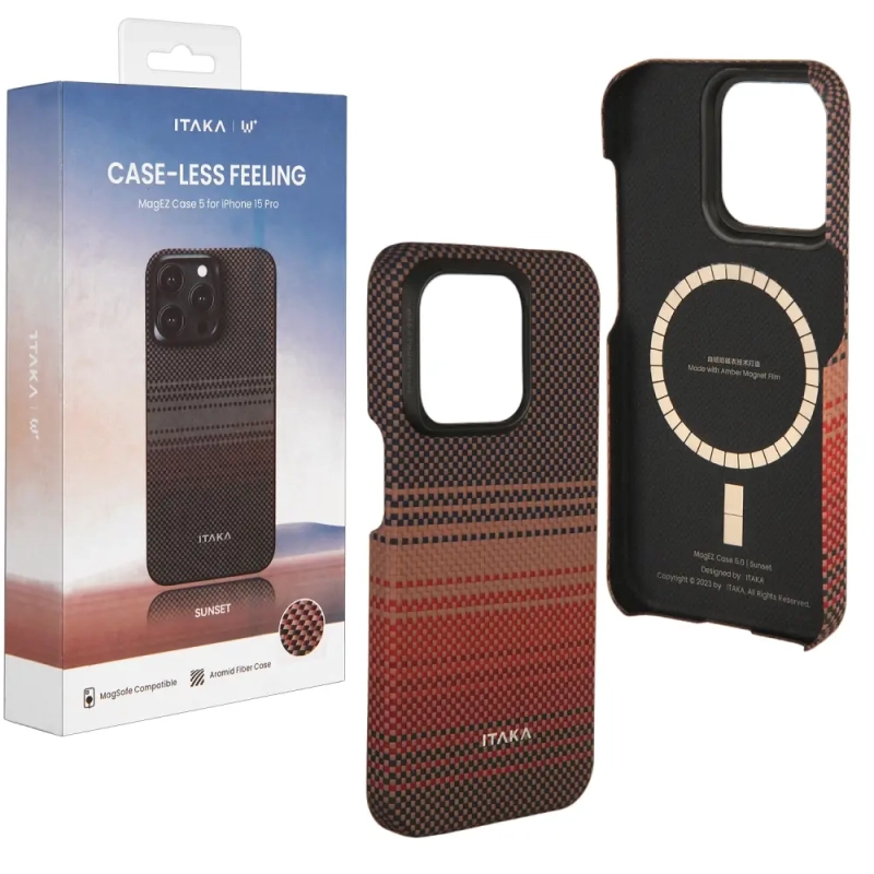 Чехол iPh 15 Pro PITAKA Moonrise Tactile Woven case Sunset Чехол iPh 15 Pro PITAKA Moonrise Tactile Woven case Sunset