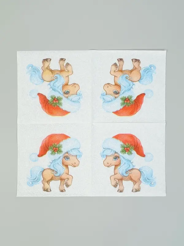 Салфетки бумажные однослойные «Символ года», 24х24, 40 шт Салфетки бумажные однослойные «Символ года», 24х24, 40 шт