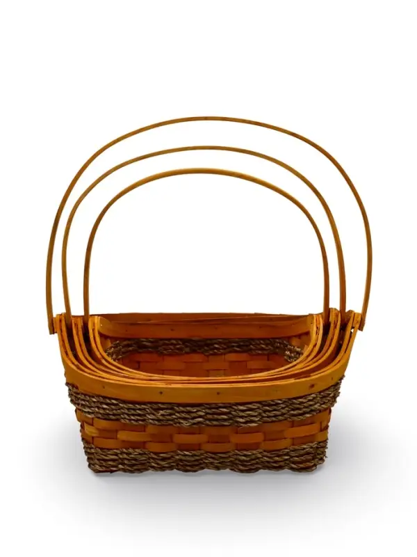 Набор корзин 3 шт 43х34х15 37х30х15 32х30х12 см ручка h=18/17/16 см