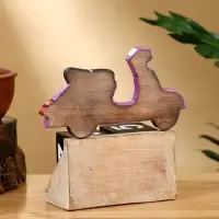 Календарь настольный «Мопед», 14×5.5×14.5 см, дерево, фиолетовый