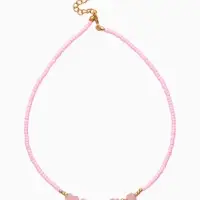 Чокер "Морской мир" крошка с жемчугом, бусины, цвет розовый  в золоте