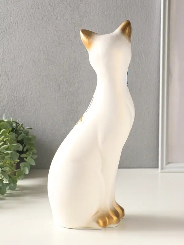 Копилка для денег &laquo;Кошка Светлана&raquo;, гипс, белая, 36&times;15&times;11 см