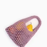 Сумка - авоська плетёная, клетка 1.5 см, лиловая