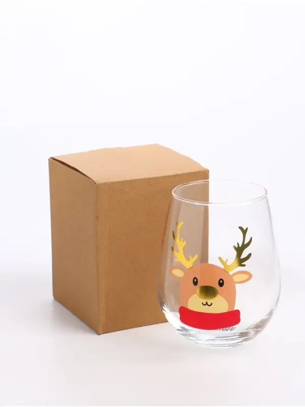 Стакан стеклянный новогодний &laquo;Оленёнок&raquo;, 620 мл