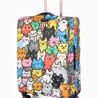 Чехол для чемодана &laquo;Котики&raquo;, 24", разноцветный