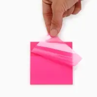 Стикеры для заметок с липким краем, прозрачные, 75&times;75 мм, 50 л., Буки Бяки, розовые