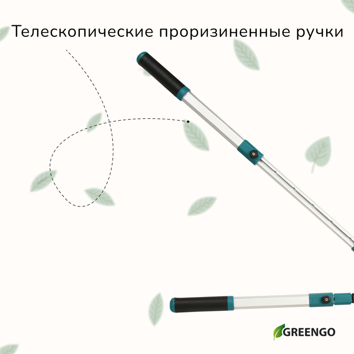 Кусторез, 31−44,5 Кусторез, 31−44,5" (79−113 см), телескопический, с металлическими ручками , Greengo